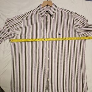 Etro Purple and White Casual Button Down Shirt Long Sleeve